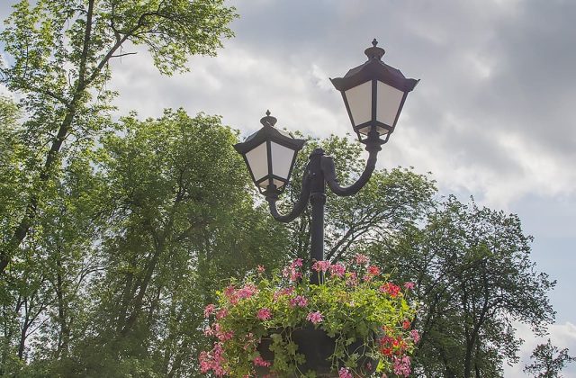 Ліхтар в алеї парку